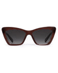 brown sunglasses with dark lenses on a white background