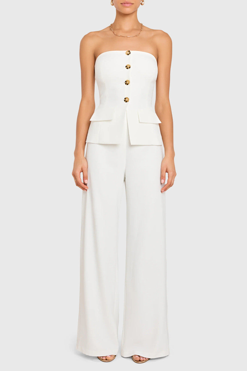 Amanda Uprichard Yadira Strapless Jumpsuit front
