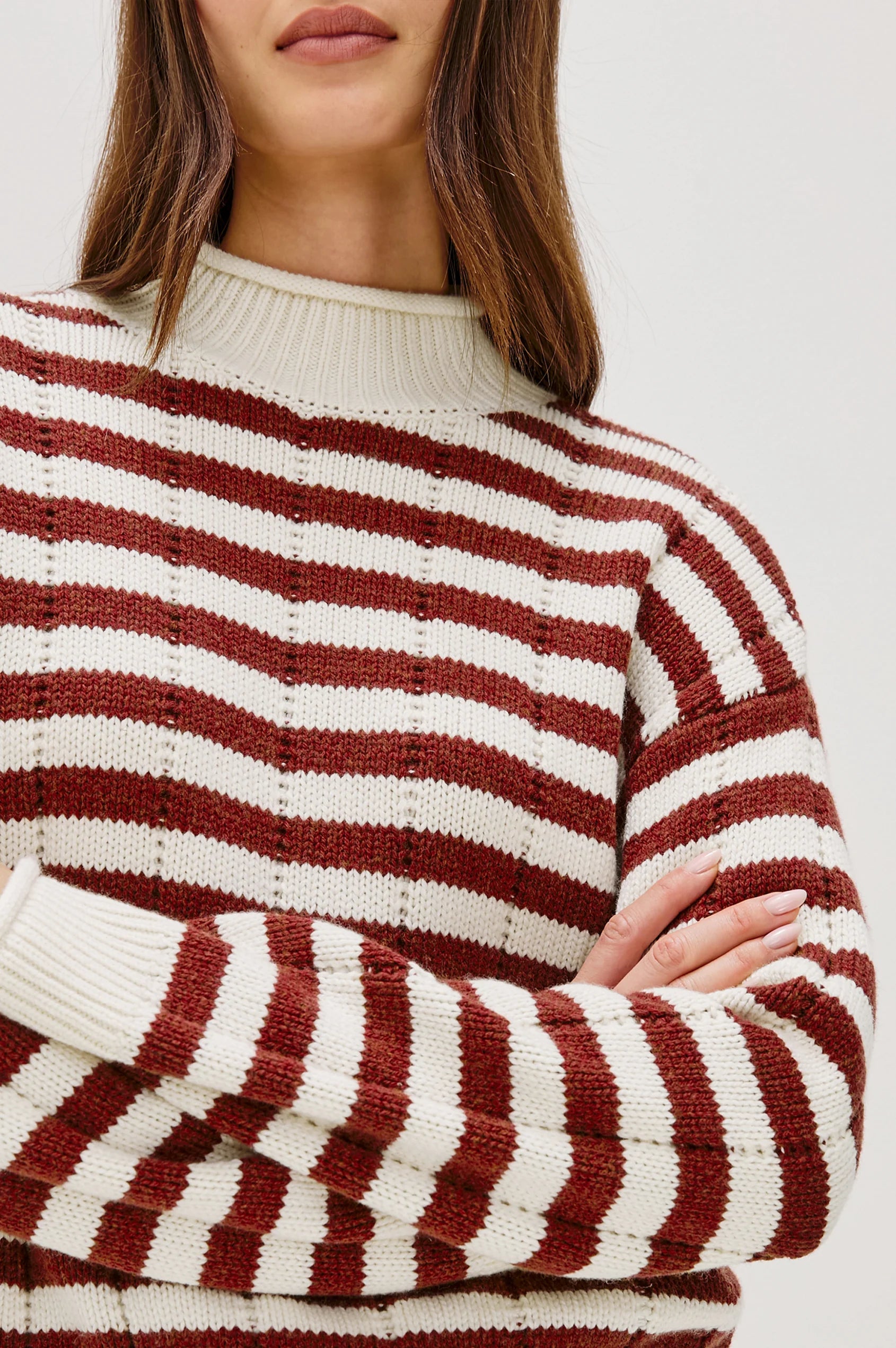 Corrine Stripe Sweater close up detail