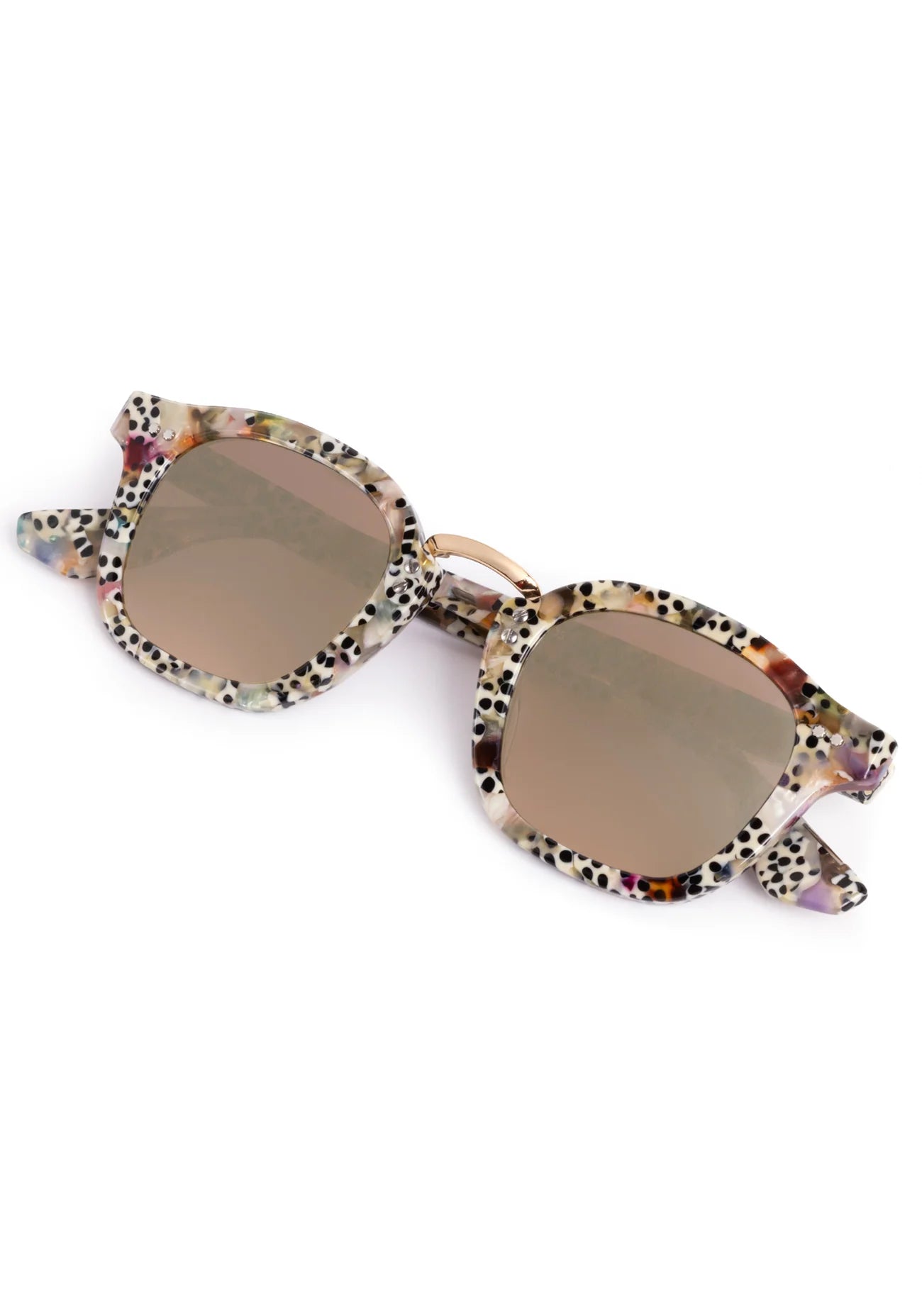 Campbell Granita 18k Mirrored Sunglasses folded