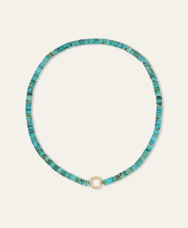 charm enhancer turquoise gemstone necklace on a white background