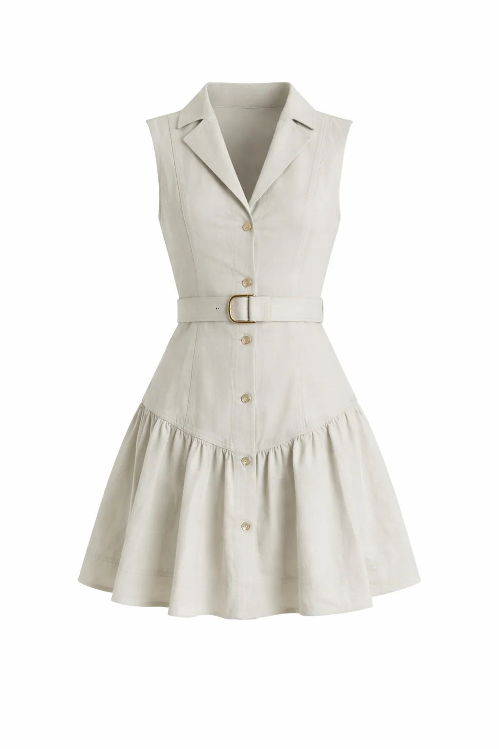 Nysa Denim Mini Dress by itself front