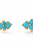 cluster turq stud on white earring