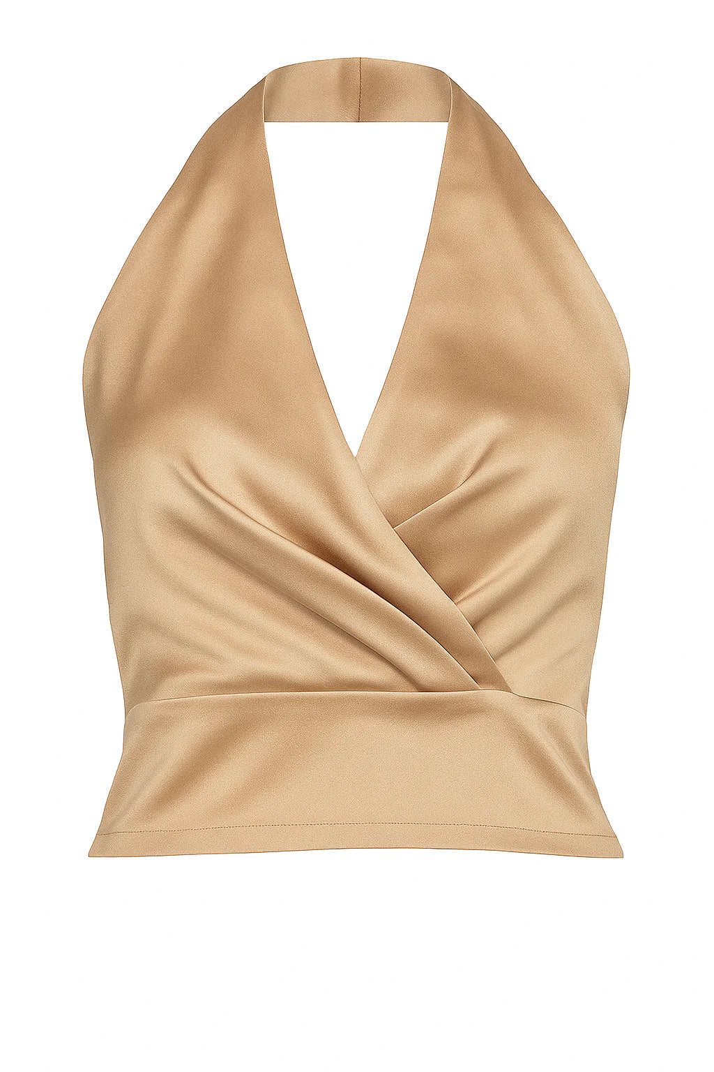 Beige halter top on a white background