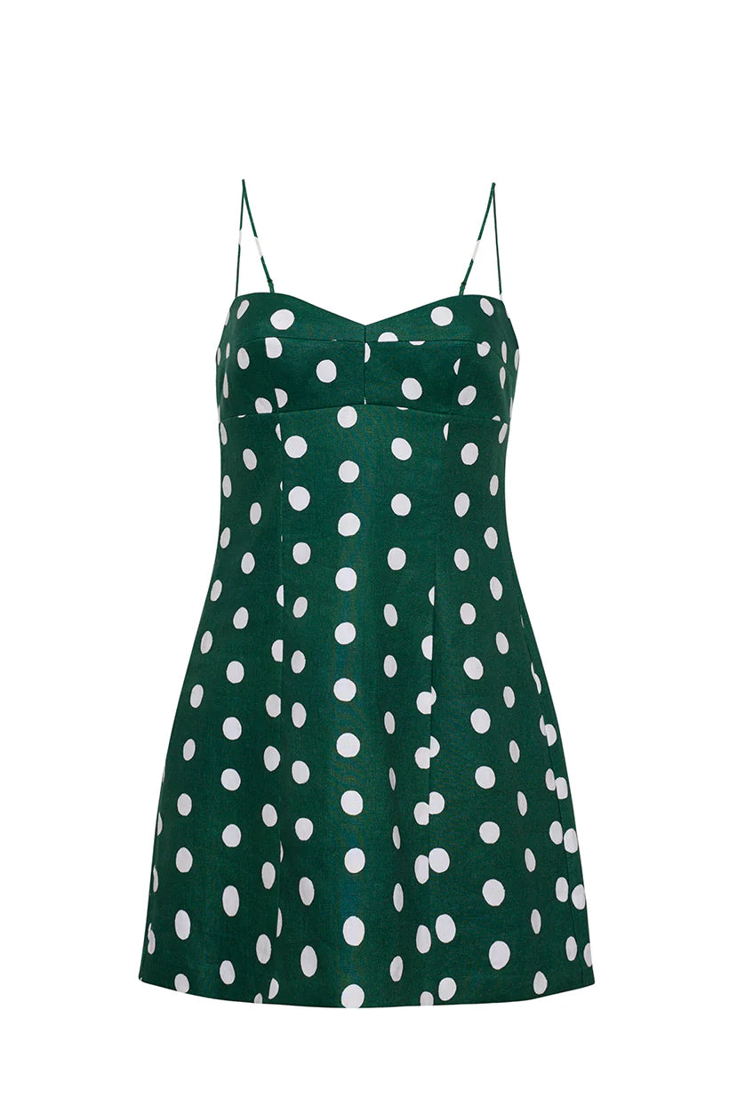 Cherry Mini Dress front view on white background