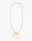 Clamshell Pendant Necklace on white background