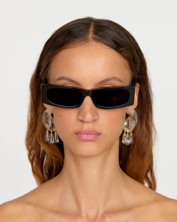 Comporta Earrings front view on model