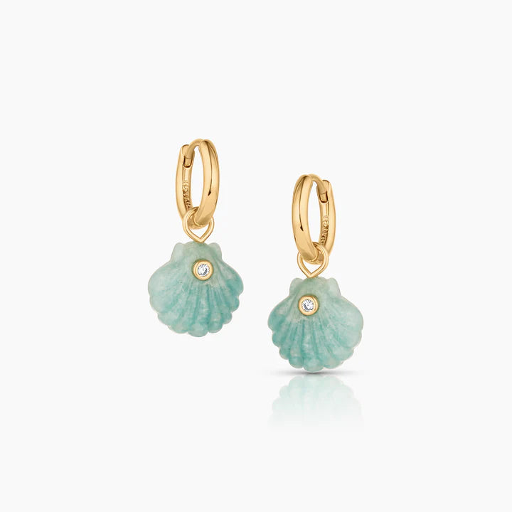 Coquille Amazonite Shell Hoop close up