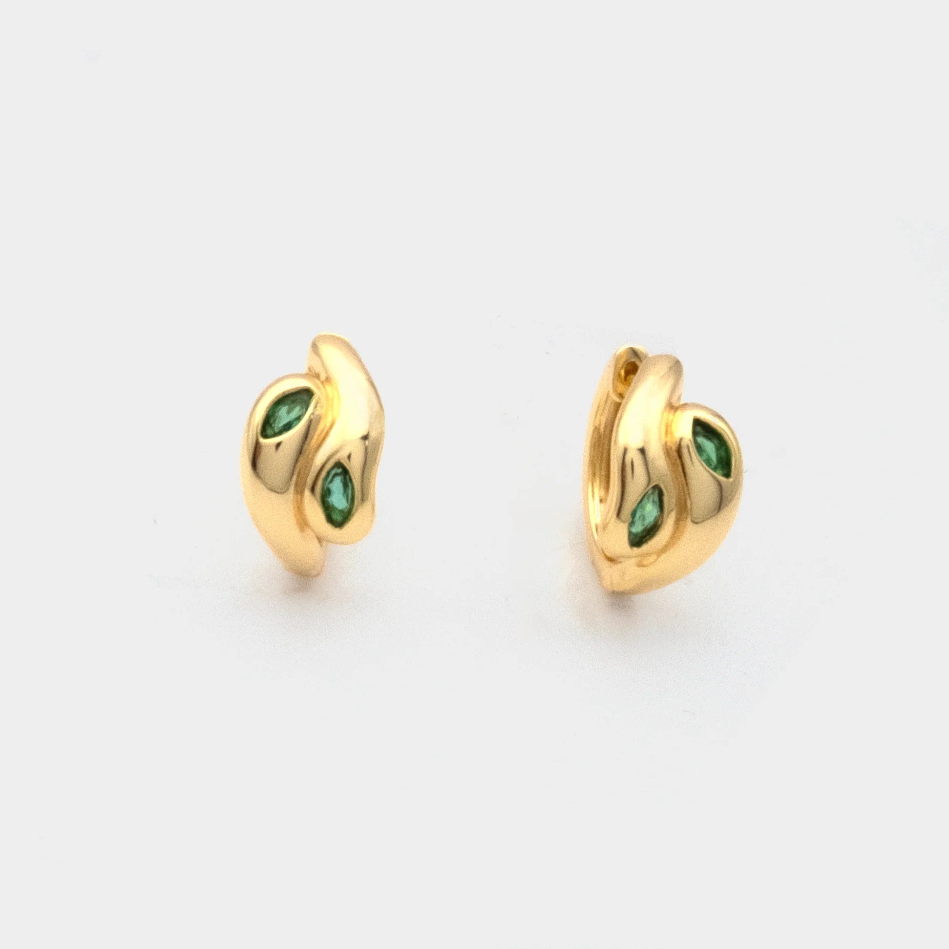 Cosimo Hoop Earrings Emerald front view