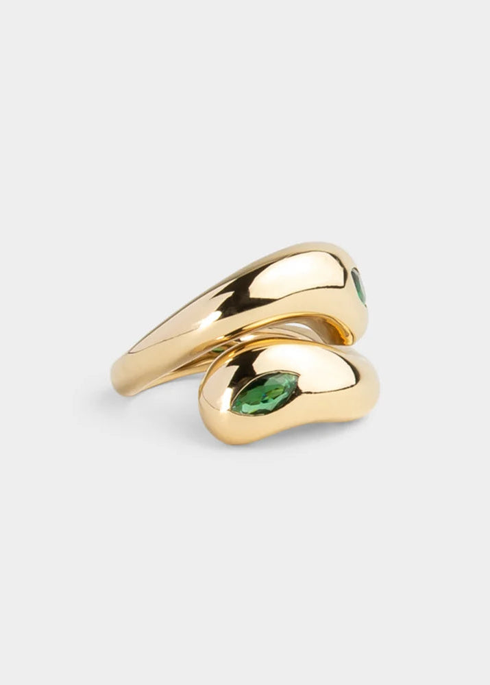 Cosimo Pinky Ring Emerald side view