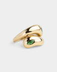 Cosimo Pinky Ring Emerald side view