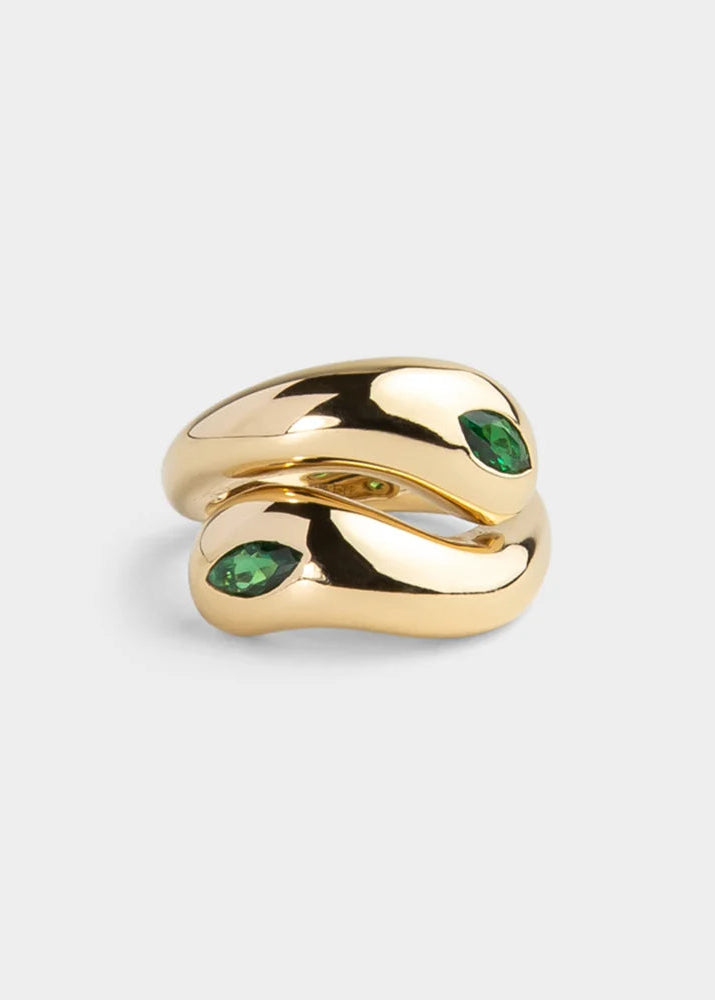 Cosimo Pinky Ring Emerald front