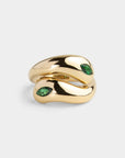 Cosimo Pinky Ring Emerald front