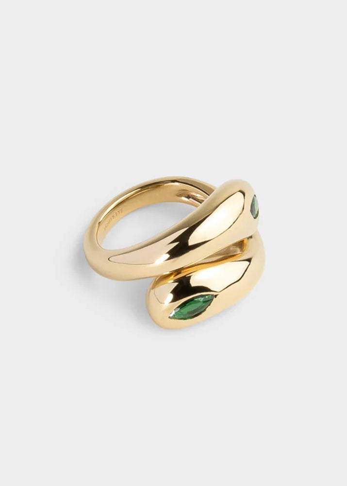Cosimo Pinky Ring Emerald top view
