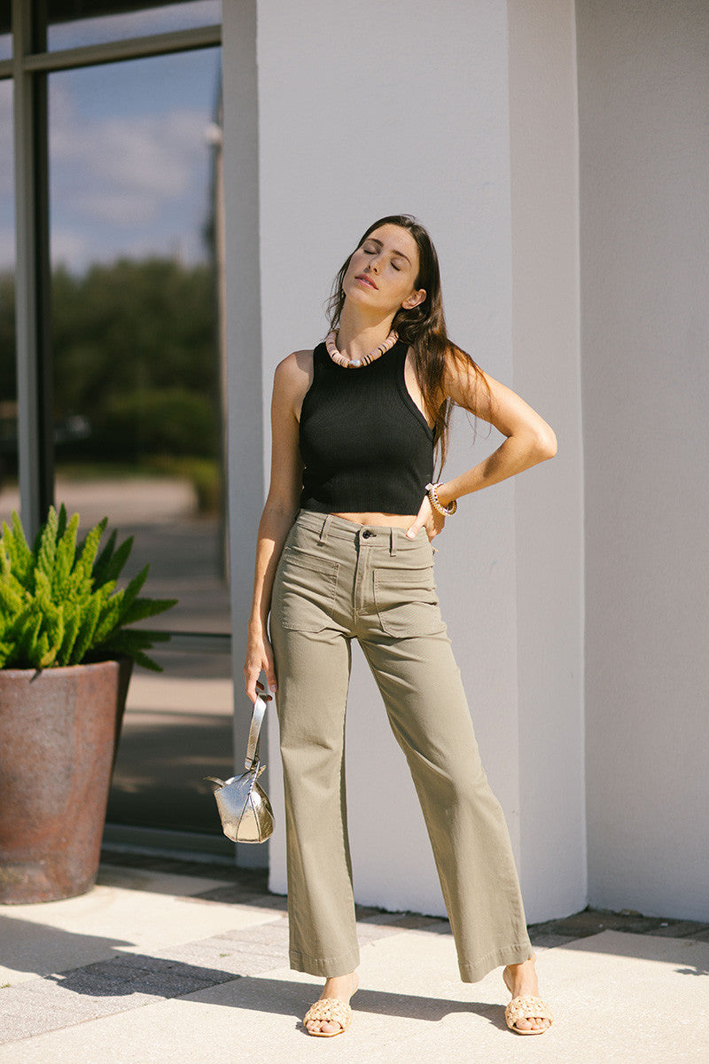 Agolde Cropped Bailey Tank full body view