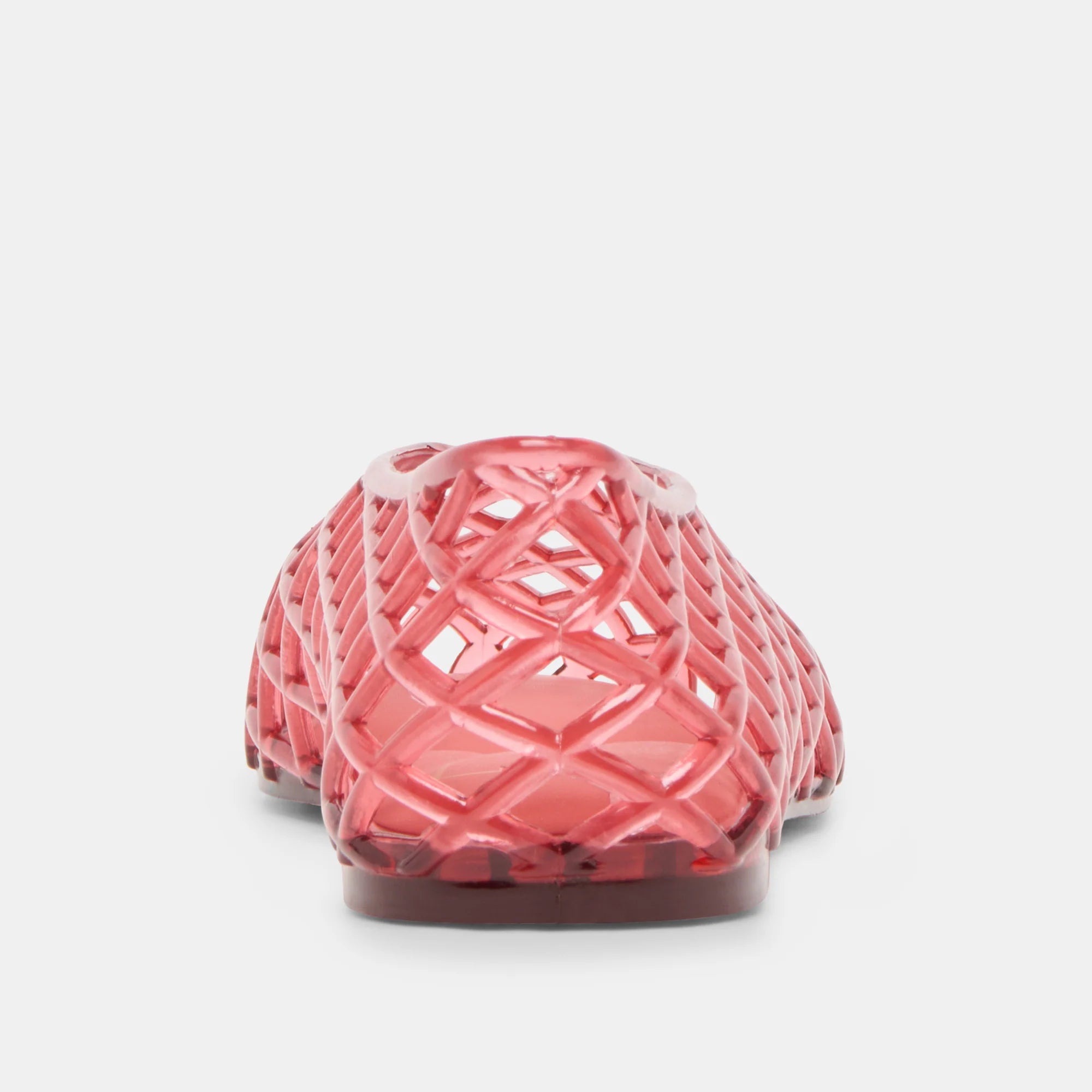 Pink woven sandal on a white background