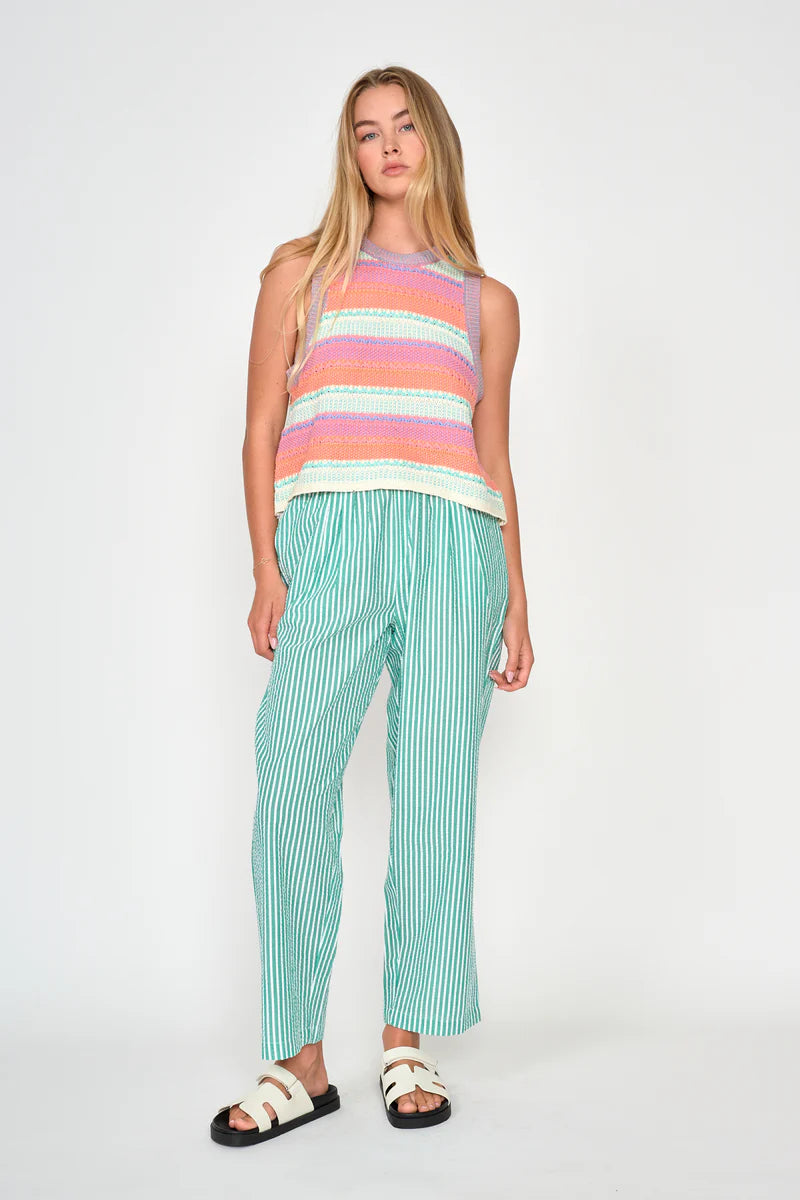 Siena Stripe Top front view on model