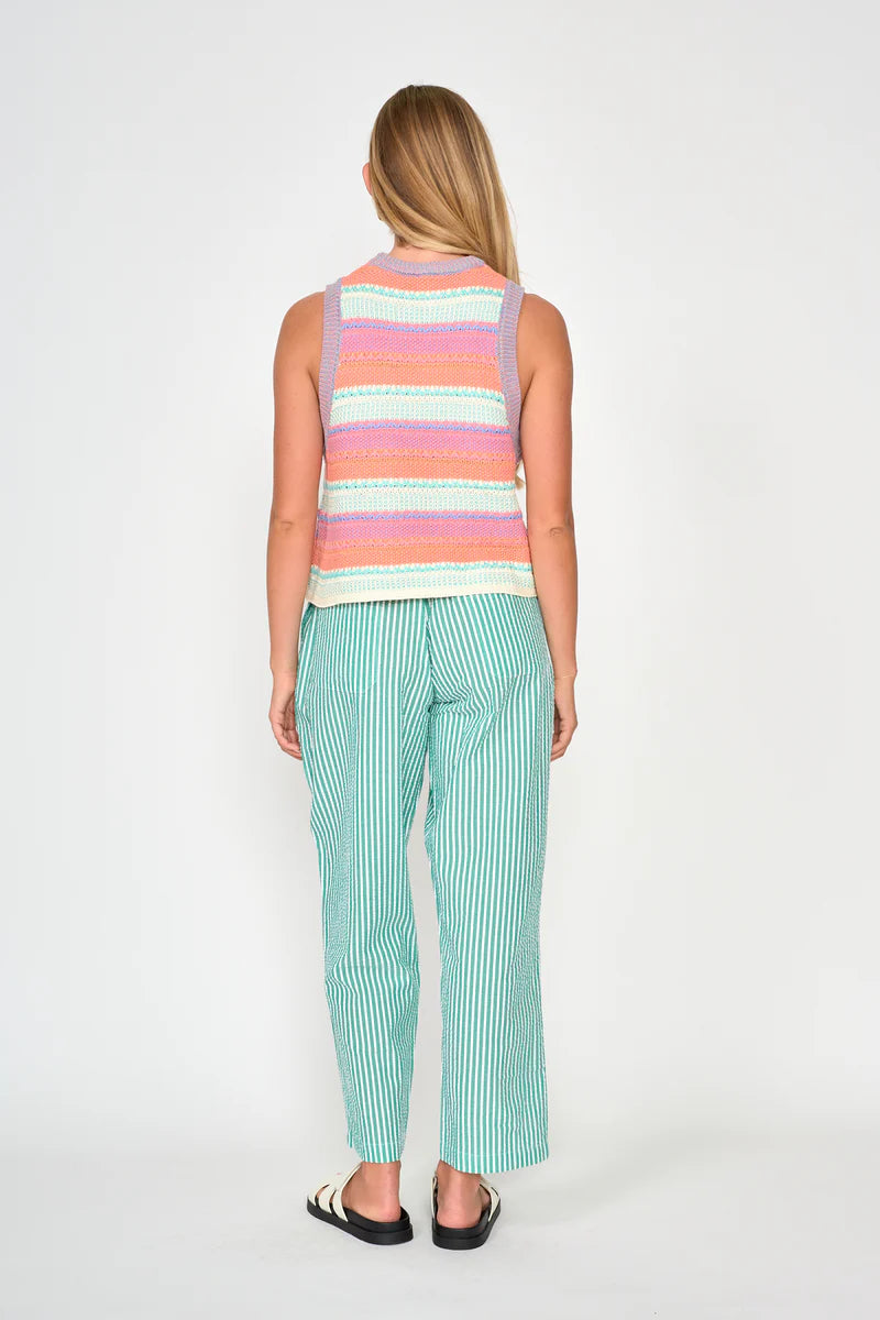 Siena Stripe Top back view on model