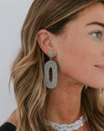 Metallic Ellipse Drop Earrings