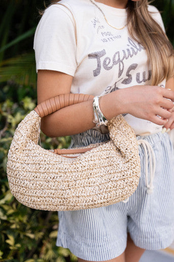 Cleobella Julia Raffia Hobo Bag front