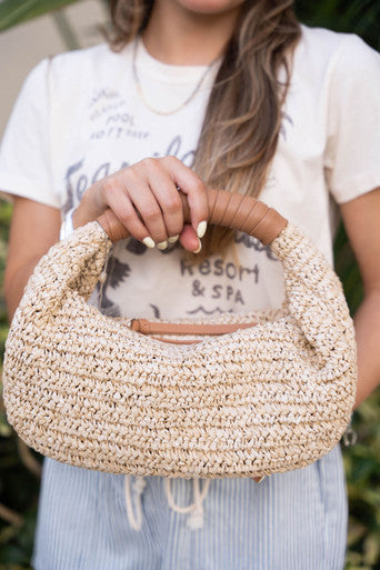 Cleobella Julia Raffia Hobo Bag close up
