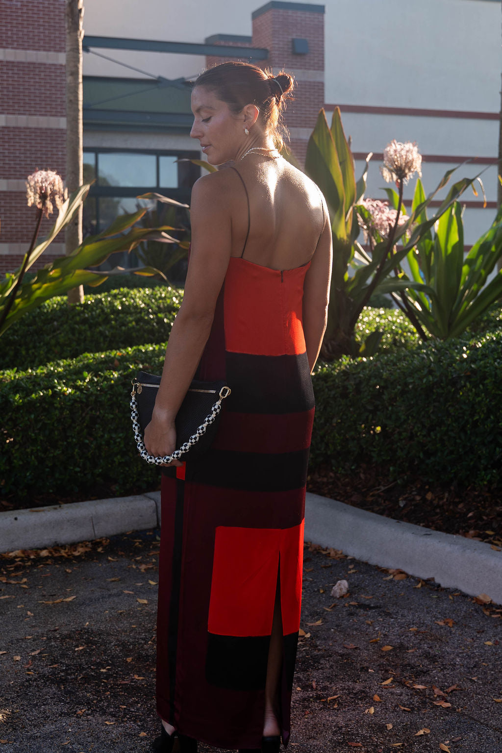 Mae Silk Dress back 5'6" model