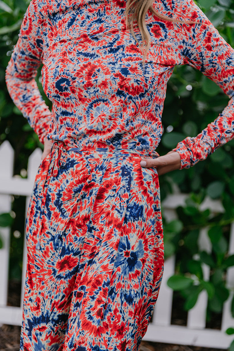 Essentiel Golobo Print Long Sleeve Top waist detail