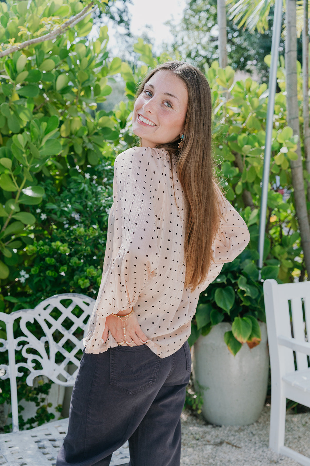 Elise Tie Front Top back