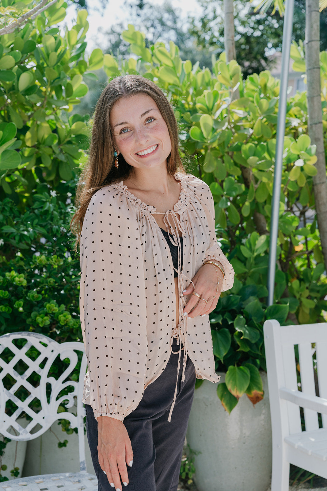 Elise Tie Front Top front