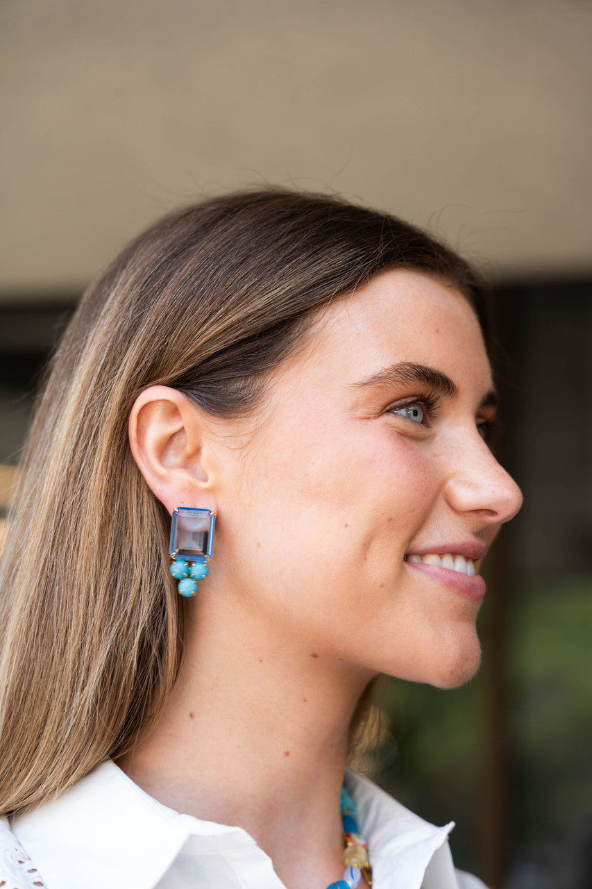Lele Sadoughi Crystal Berry Button Earring from afar