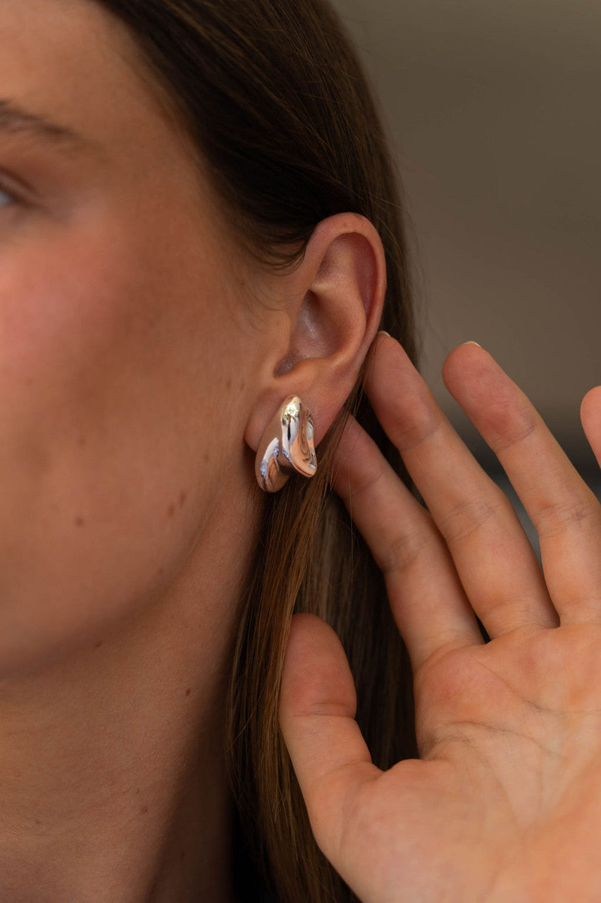Jenny Bird Portia Earrings in Silver close up