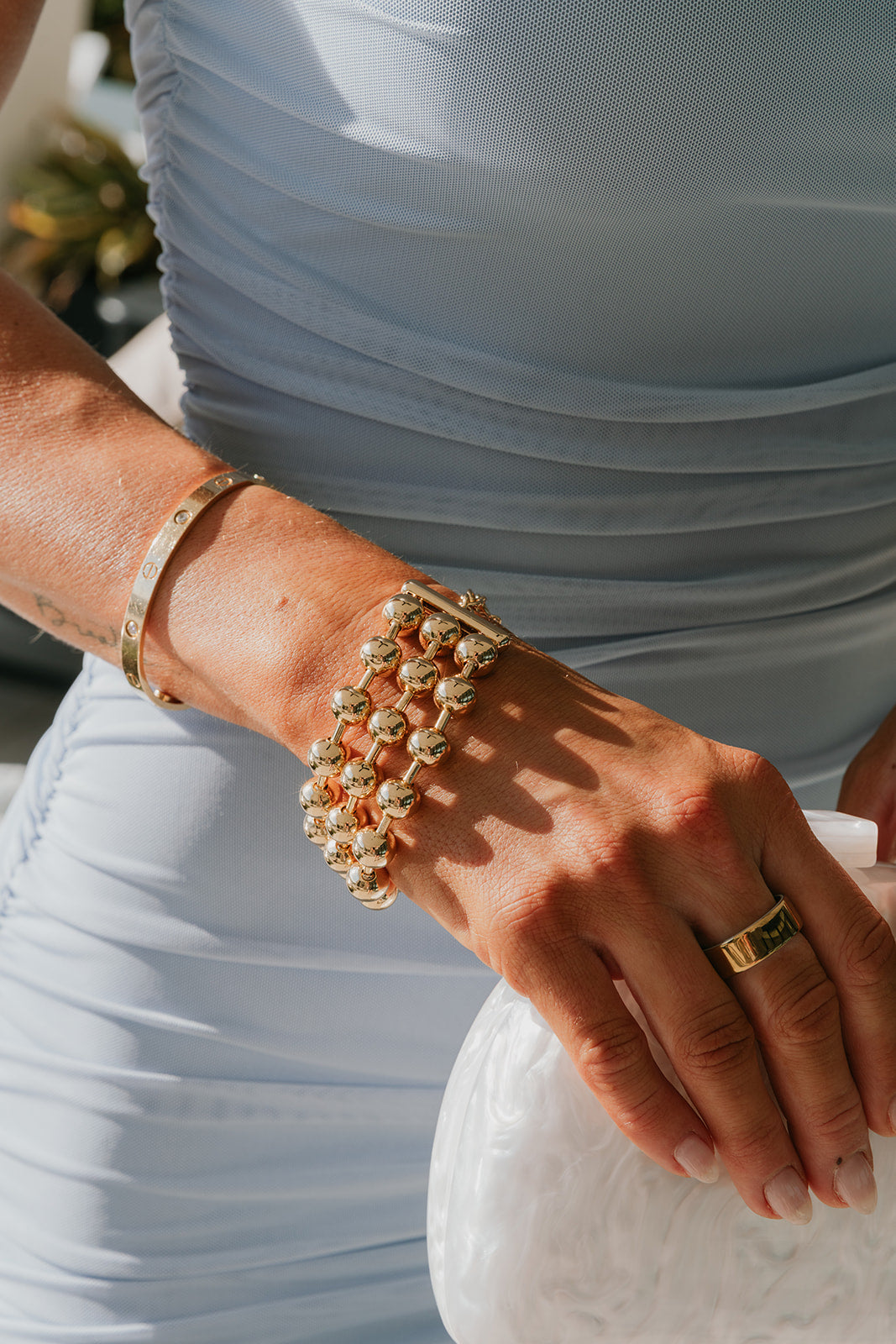 Diana Triple Row Bracelet on model