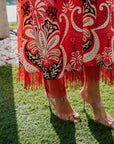 Shelter Island Halter Dress close up fringe