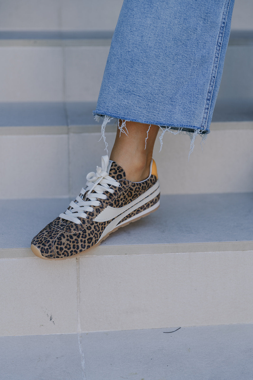 Essex Printed Sneaker Leopard on foot