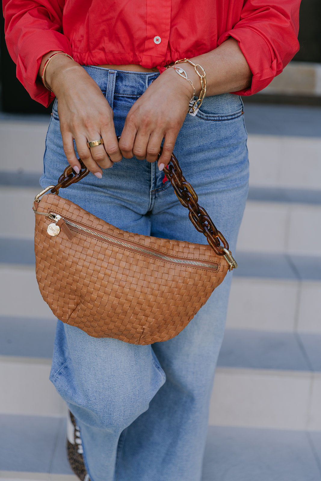 Grande fanny with Shortie Strap in Tortoise Resin