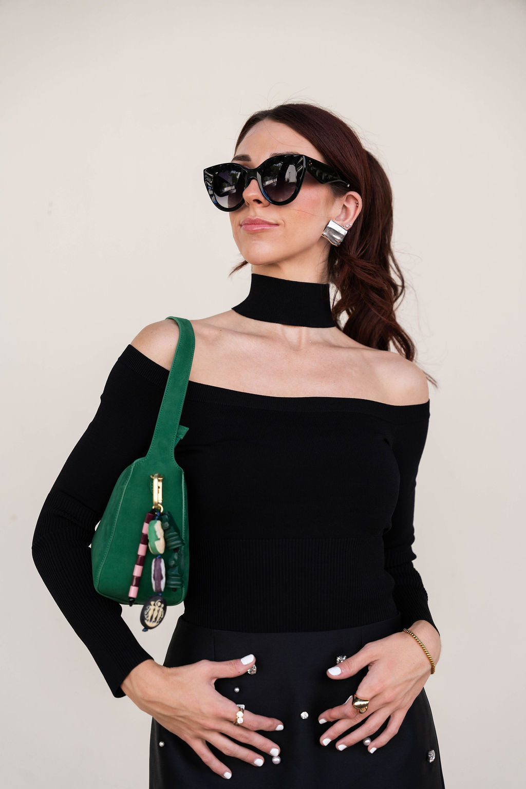 Lila Off Shoulder Top close up front