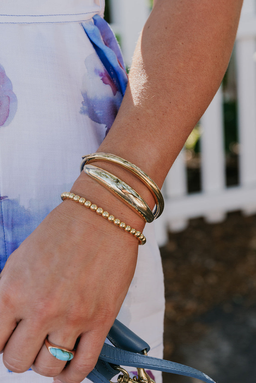 Jennifer Zeuner Nevi Bracelet stacked on model