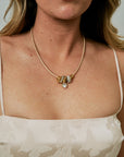 Desta Necklace close up on model
