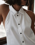 The Vest Top in White Lustre