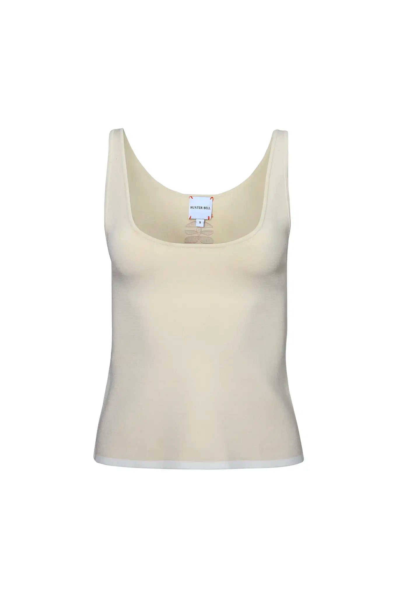 Beige tank top on a white background