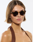 Devon Nikko Tortoise Sunglasses front view on model