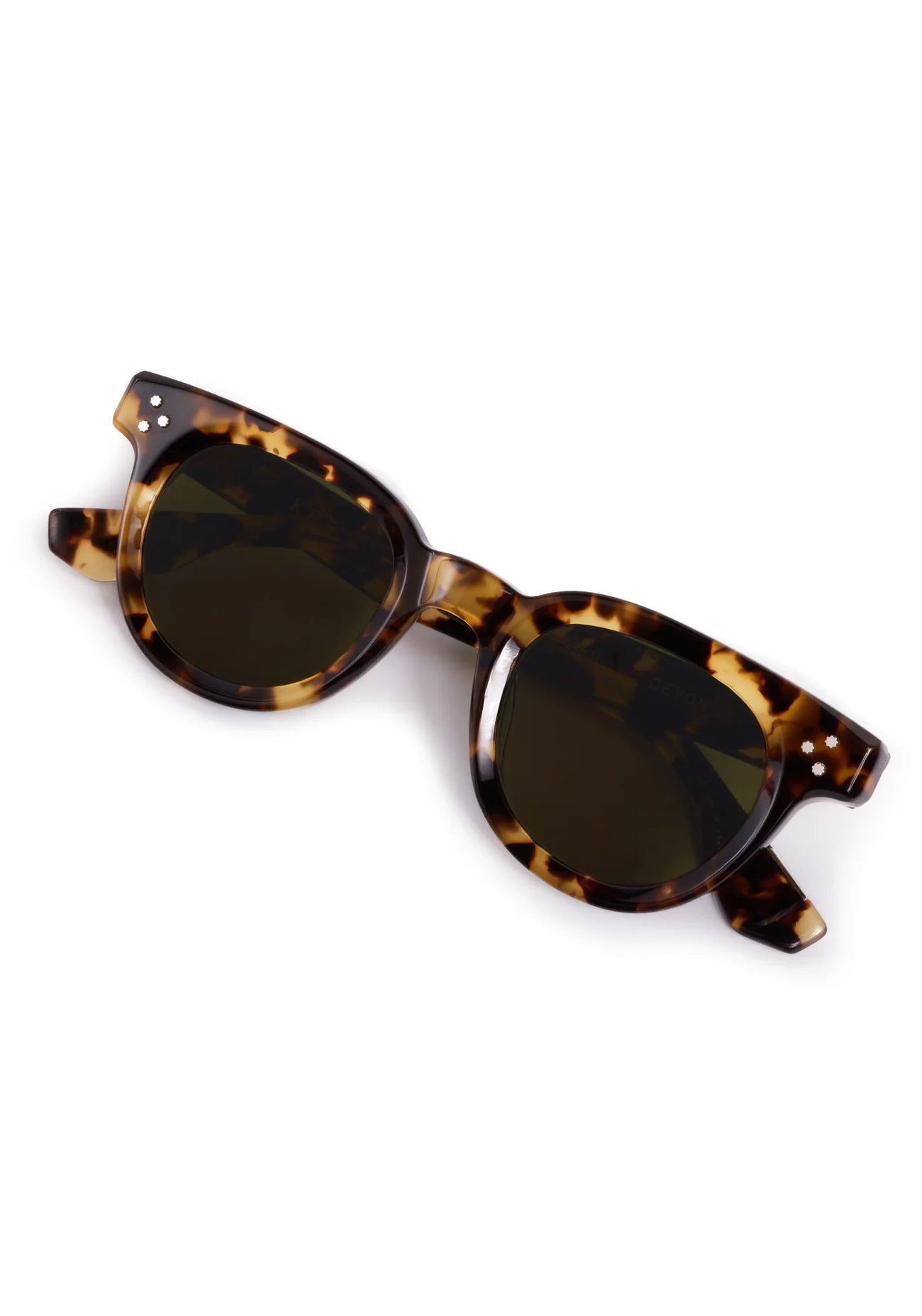 Devon Nikko Tortoise Sunglasses front view with glasses closed