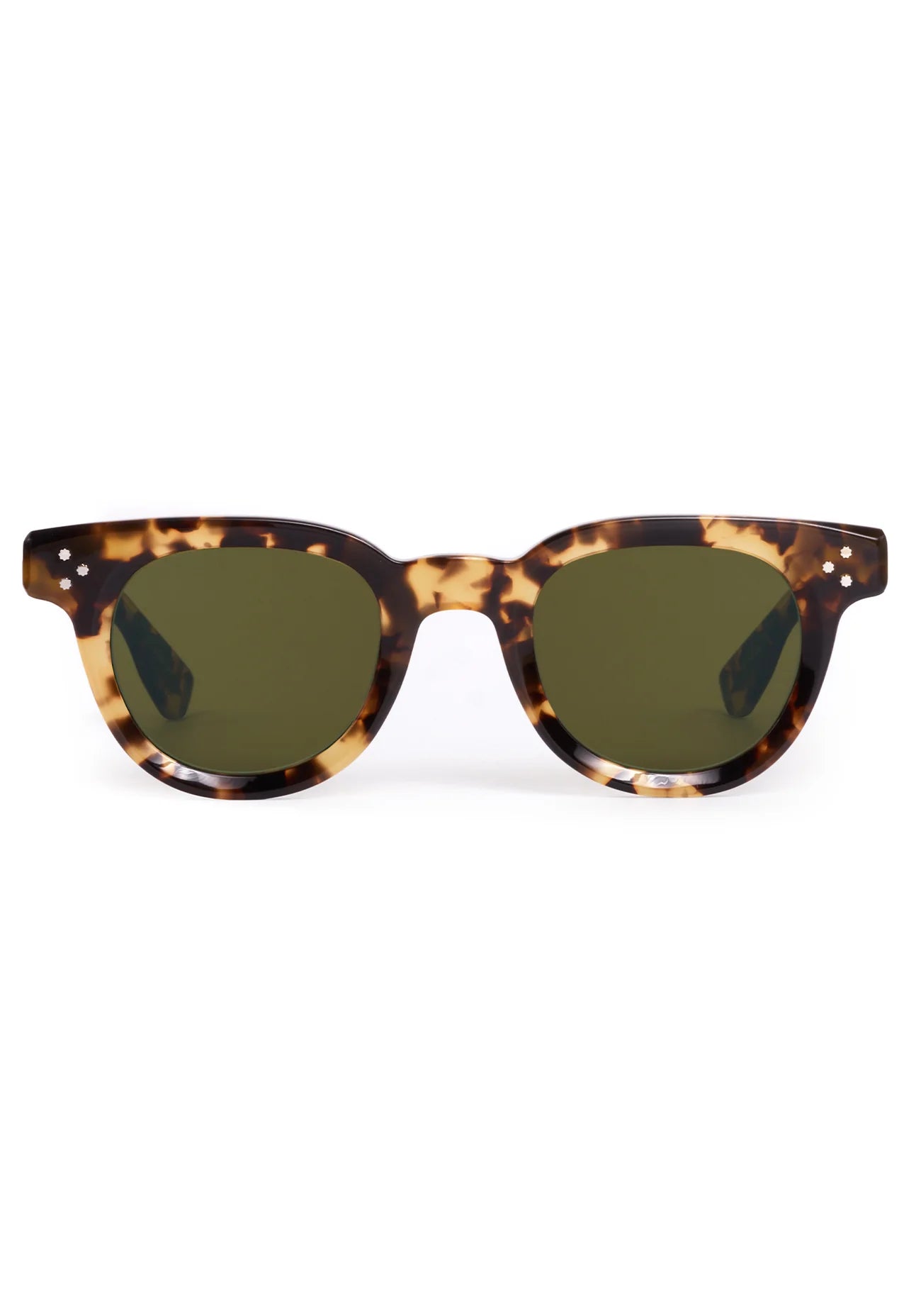 Devon Nikko Tortoise Sunglasses front view on white background