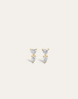 Diamond Heart Drop Earrings side by side