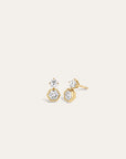 Diamond Hexagon Drop Earrings side view