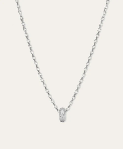 Diamond Polka Dot Big Bead Silver on rollo chain
