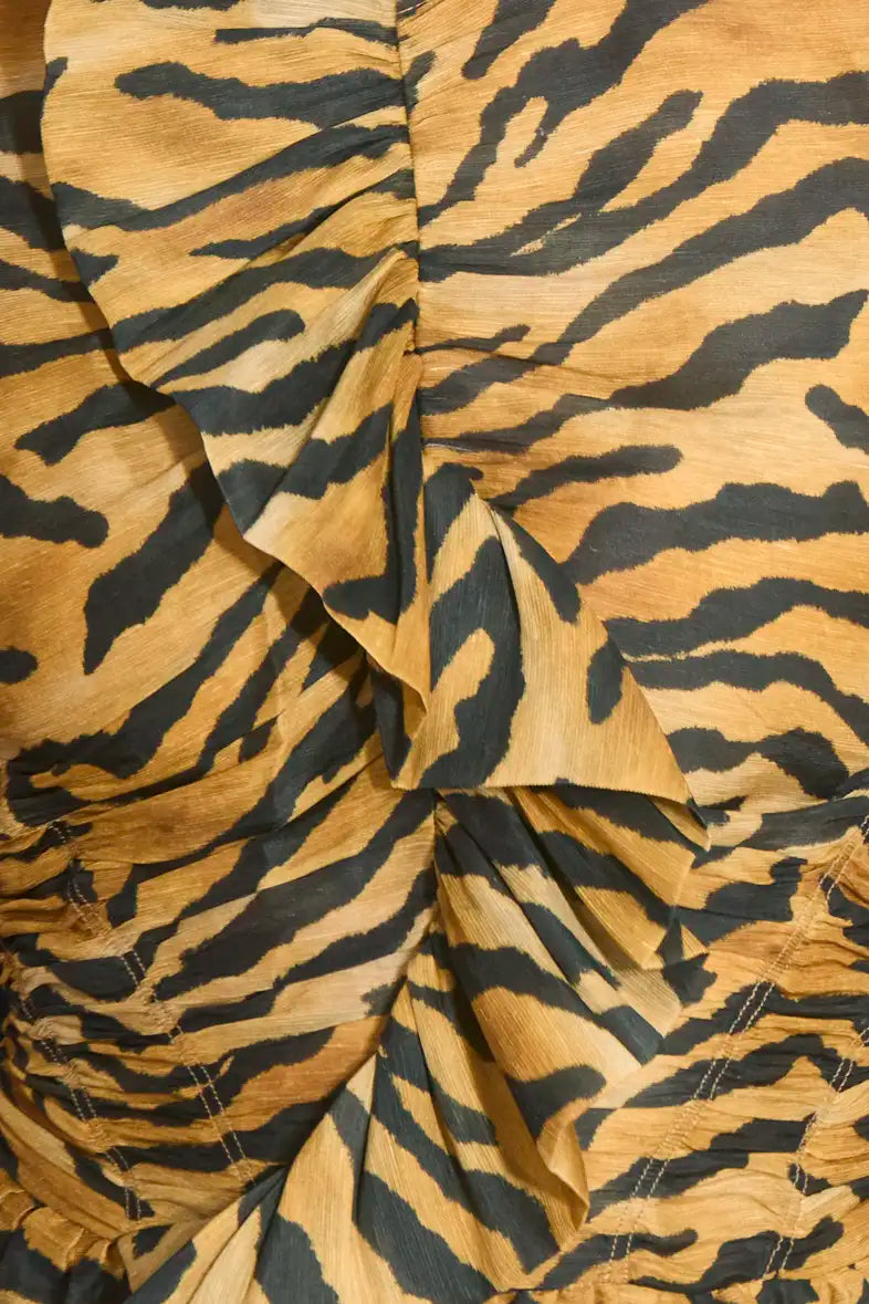 Close-up of tiger stripe pattern fabric