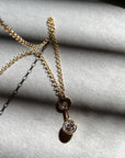 Vienna Charm Necklace with diamond charm attached