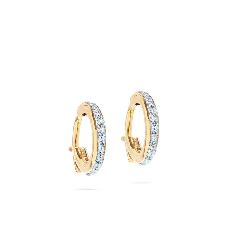 Pave Huggie Hoops side by side