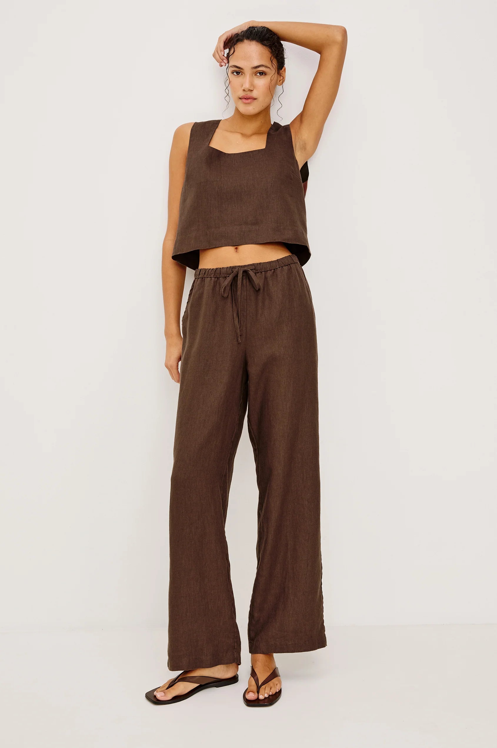 Emmie Pant Espresso full body front view